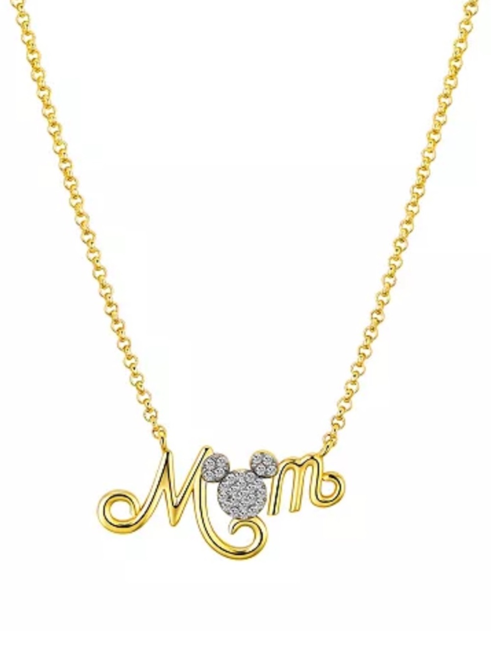 Disney Classics Jewelry | Mickey Mouse “Mom” Pendant Necklace
